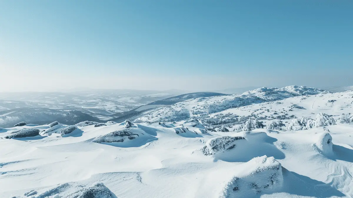 Snow covered hills in Portugal